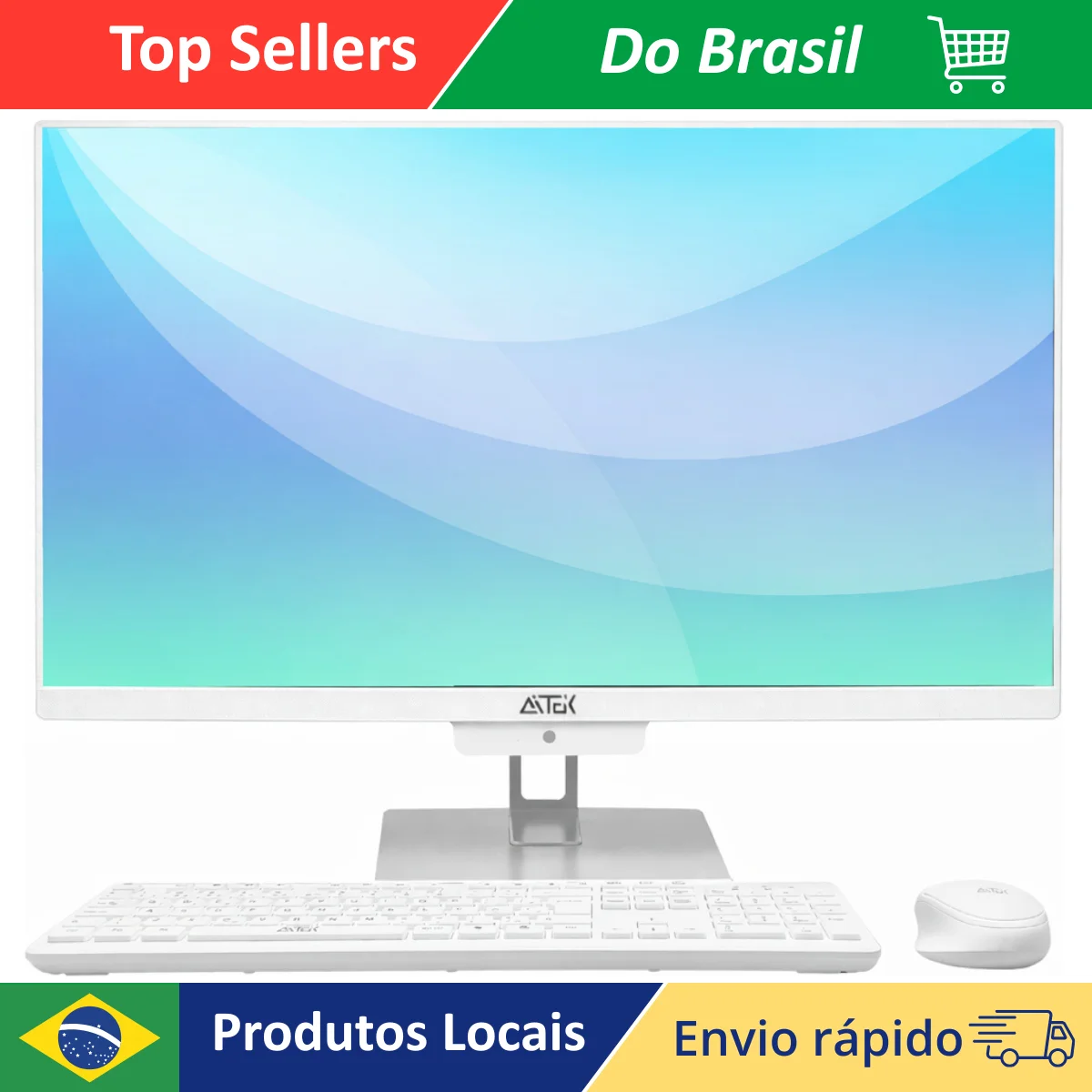 Computador All In One 23.8 Polegadas Intel Core i7 16GB RAM 256GB SSD Full HD Com Webcam E Kit Teclado E Mouse Sem Fio