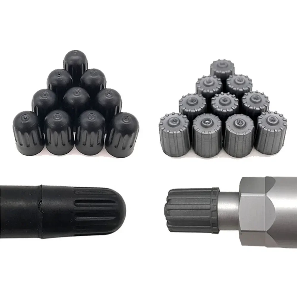 50 szt. Długie / Szaro-czarne Plastikowe Nakładki na Zawory TPMS do TR20008 Osłony Przeciwkurzowe Trzonków Zaworów TPMS — zdjęcie 2