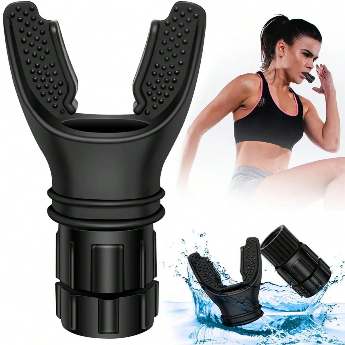 1 Exercise Strong Lung Breathing Resistance Device, Portable Silicone Mouthpiece, Lung Training Equipment to Improve Lung Functi