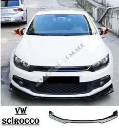 For VOLKSWAGEN SCIROCCO Front Bumper Attachment Lip 2008-2021 Piano Glossy Black Splitter Diffuser Universal Spoiler Bumper