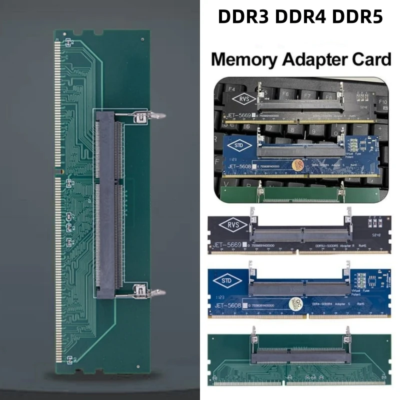 

DDR3 DDR4 DDR5 Laptop SO-DIMM to Desktop PC DIMM Card Adapter Card Converter Frequency 4800 MHz Memory RAM Connector Adapter