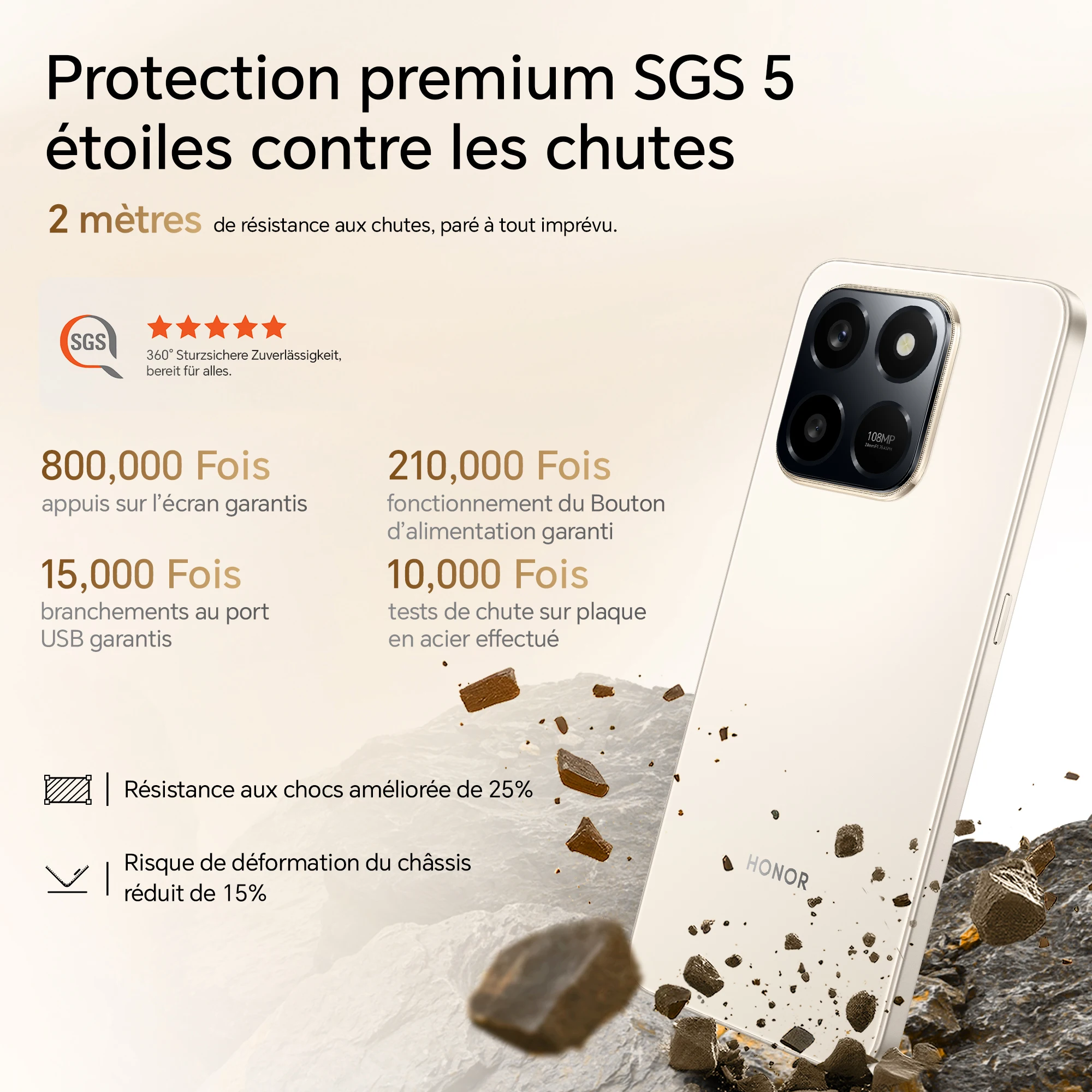 HONOR 400 Smartphone 4G Inteligente, Doble SIM, NFC, Android 15, 6500mAh, 108MP + 2MP, 6.77Hz, 5 estrellas SGS e IP65 9