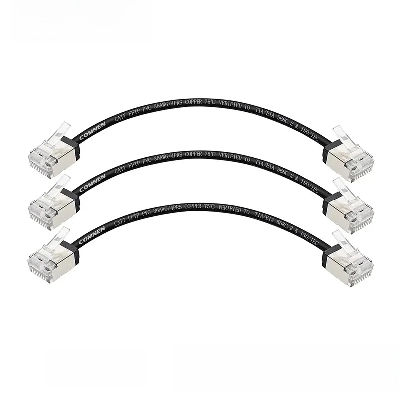 COMNEN Cat7 0.1m câble de raccordement Ethernet rj45 4.0mm SSTP LAN CAT6 CAT6A câble internet pour ps5 Patch pour commutateur routeur Ethernet