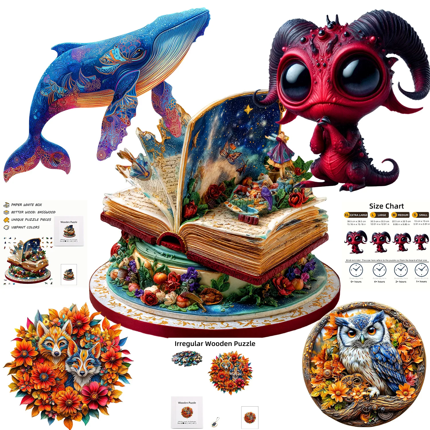 

Creative Wooden Puzzle With Unique Irregular Animal Shapes Wooden Adult Handmade Decorations Holiday Gifts