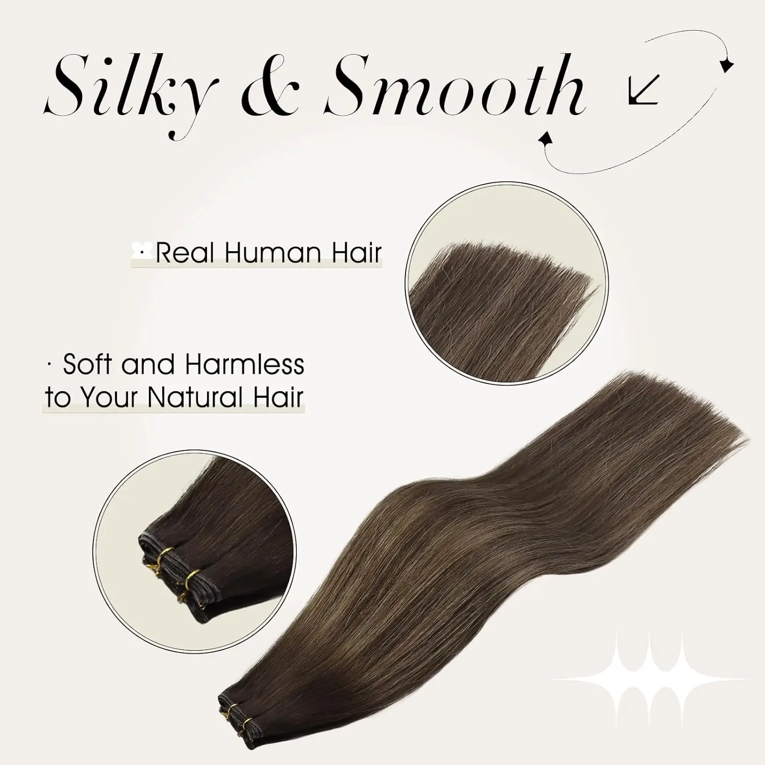 [NEW] Full Shine Genius Weft Hair Extensions 100% Remy Human Hair for Women Natural Invisble Hair Extensions Human Hair Bundles