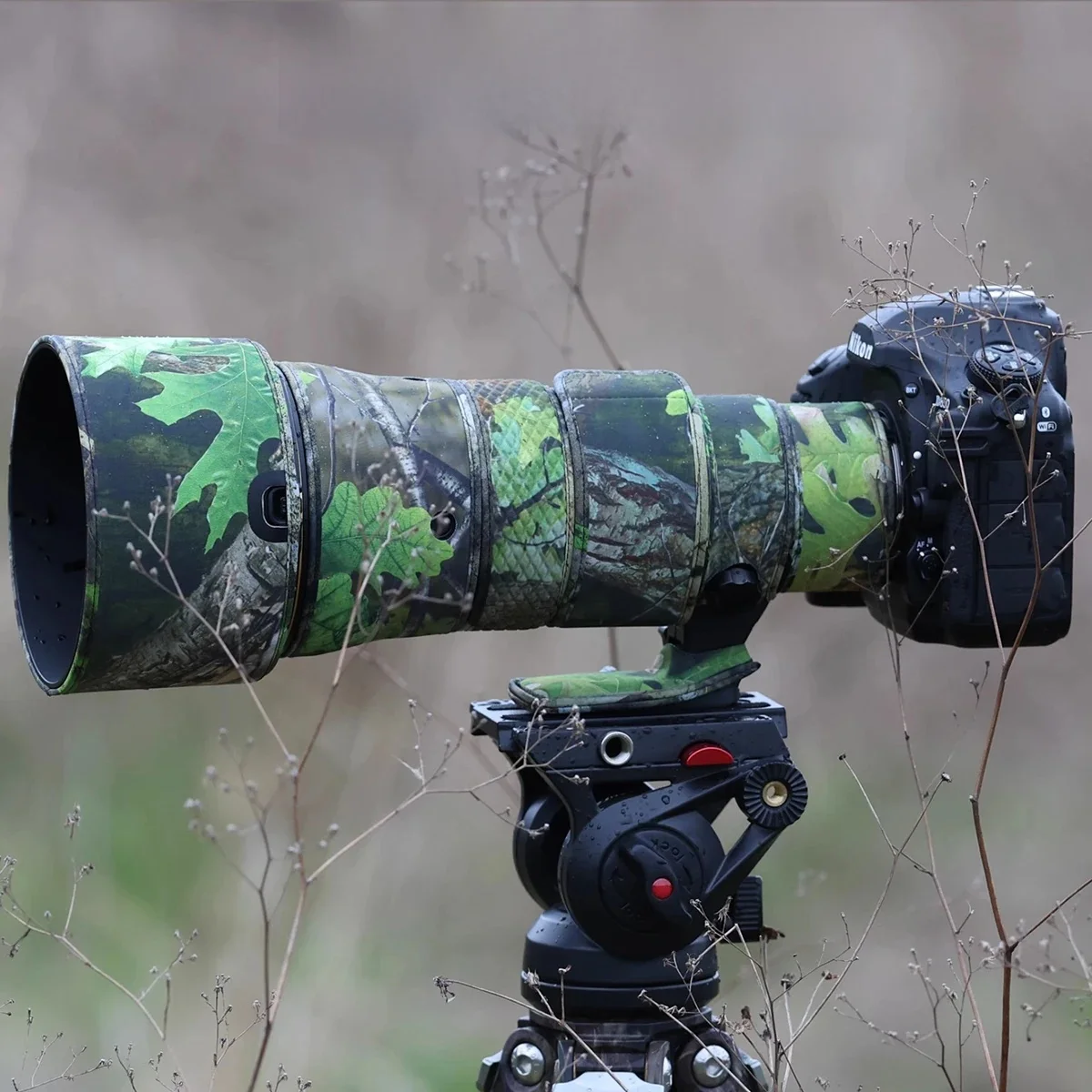 CHASING BIRDS kamuflażowa osłona obiektywu do NIKON AF-S 500mm F5.6 E PF wodoodporna i przeciwdeszczowa elastyczna osłona obiektywu 500 — zdjęcie 2