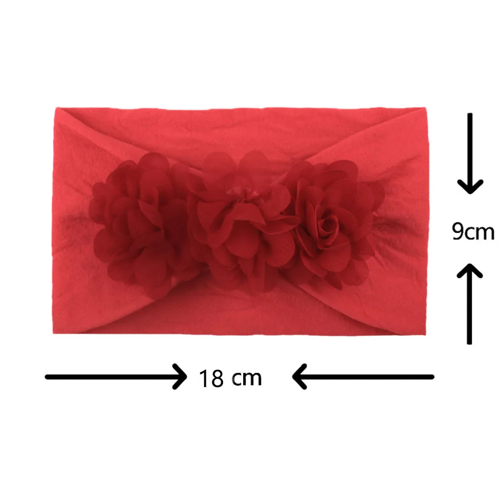 Chiffon Flower Baby Headbands, Soft Comfortable Nylon baby hair Accessories candy color