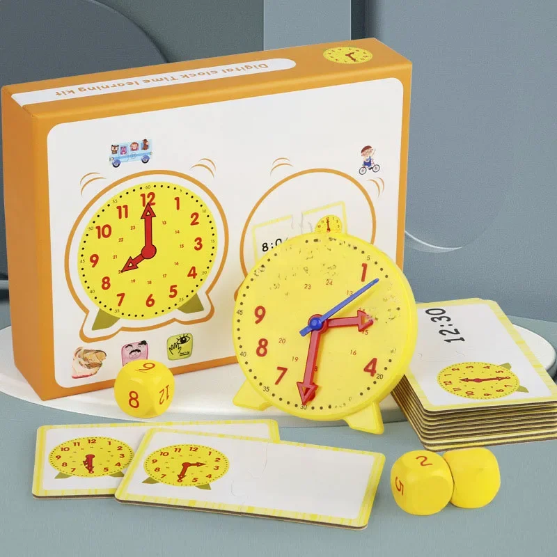 Dzieci zegar Montessori zabawki edukacyjne godzina minuta drugi poznanie pasujące Puzzle zabawki dla dzieci wczesne przedszkole pomoce nauczycielskie — zdjęcie 2