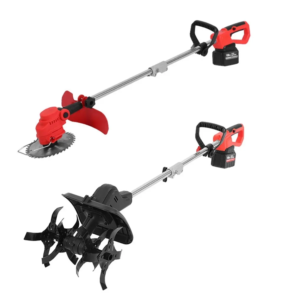 Multifunctional Household Lithium Battery Micro-Tiller, Electric Lawn Mower, Weeding Rotary Tiller  Scarifier, Soil Turning Tool