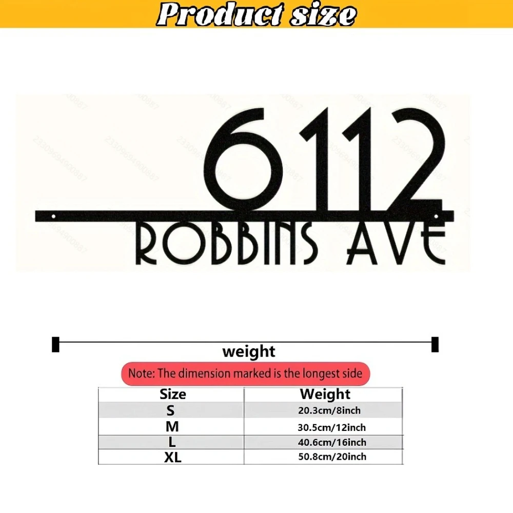 Custom Metal Door Art Address Sign, Wall Art Sign for Indoor/Outdoor/Home/Office/Rooms/Dorm Decor, Gift for Housewarming/Wedding