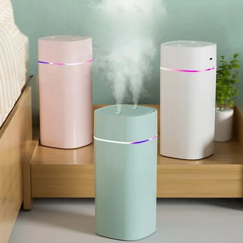 Humidificateur d'air USB, Double Port de pulvérisation, huile essentielle, 600ml, aromathérapie, brumisateur frais, purifie pour le bureau et la maison