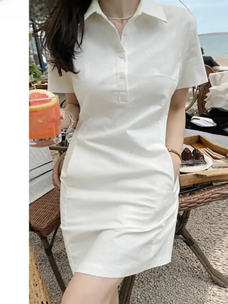 VONDA 2024 Damska letnia mini sukienka Elegancka seksowna sukienka z krótkim rękawem w jednolitym kolorze Krótka sukienka plażowa Vestidos Robe Femme — zdjęcie 2