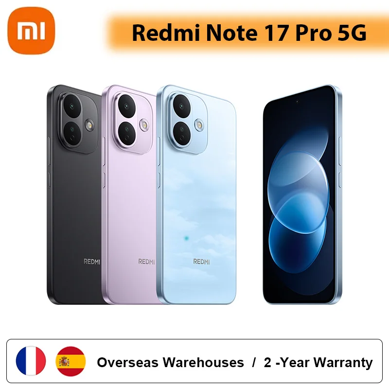 Xiaomi Redmi Note 17 Pro 5G NFC-telefoon, 6,83 inch 1,5K Crystalres AMOLED-scherm, Al Ultra-Clear Imaging System, 8340 mAh-batterij met 67W Hypercharge, smartphone.