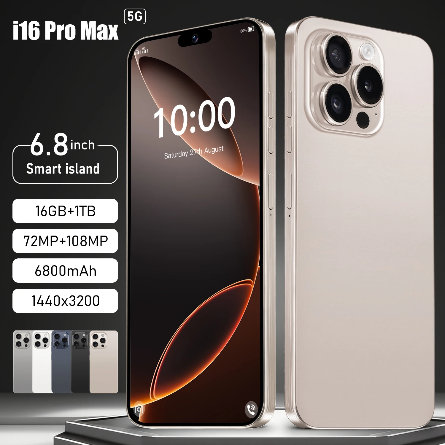 

I 16 ProMax NEW HOT 2025 original intelligent 5G dual card dual standby Android 14 system global version 8000mAh battery