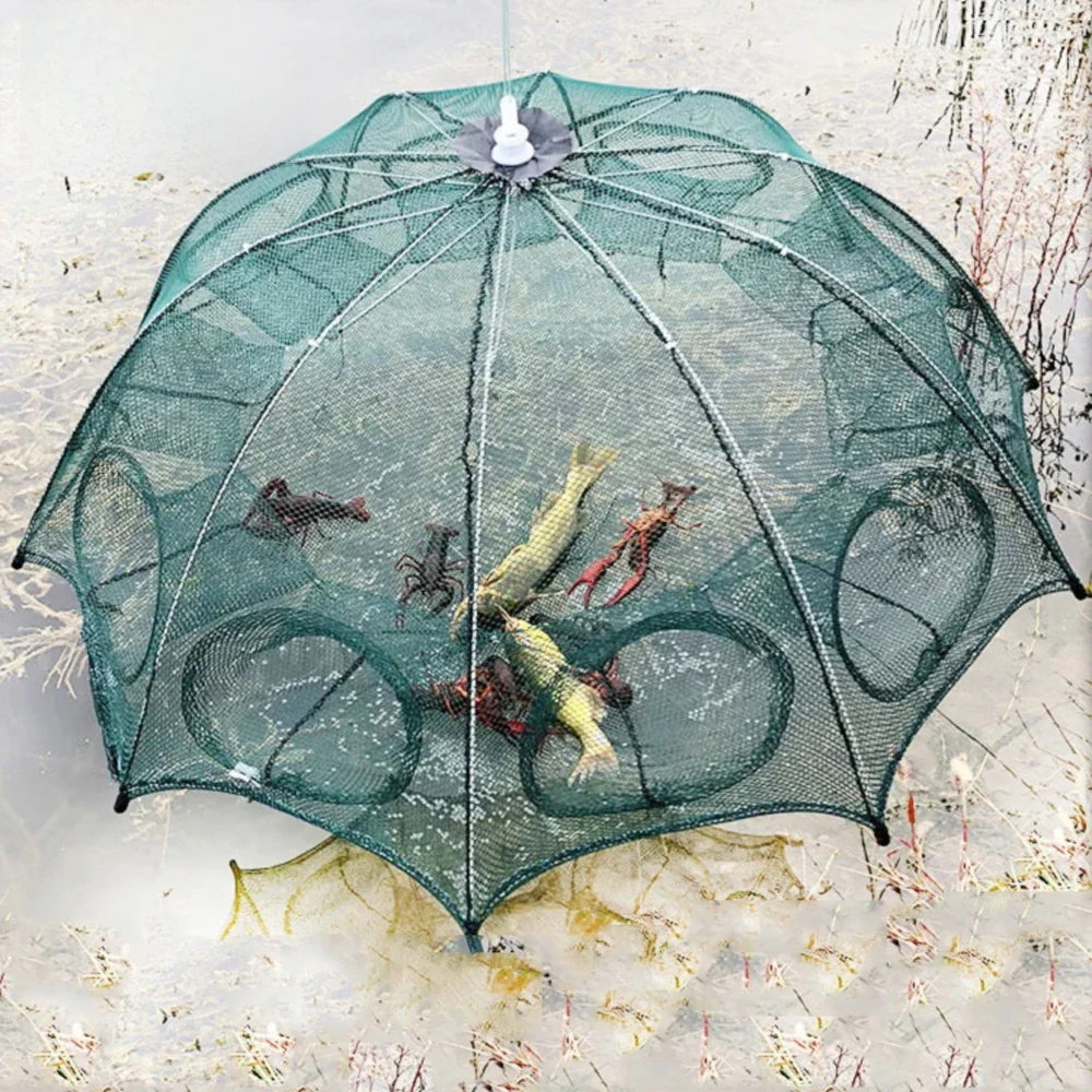 Filet de pêche manuel Portable et automatique, 4-20 trous, réseau de poisson hexagonal, filets de coulée, écrevisses, crevettes, piège de réservoir, Cage, outil de maille