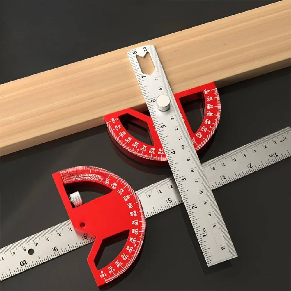 Angle Protractor Square Finder, Adjustable Construction Protractors for Carpenters with 0-180 Degrees Measuring Tool