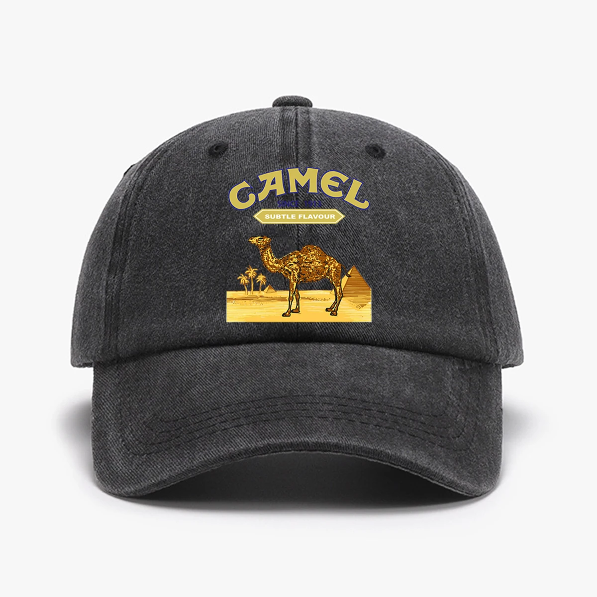 1 gorra de béisbol con estampado "CAMEL", accesorios de moda para actividades al aire libre, ajustable, ligera, moderna, bonita, unisex, se puede utilizar