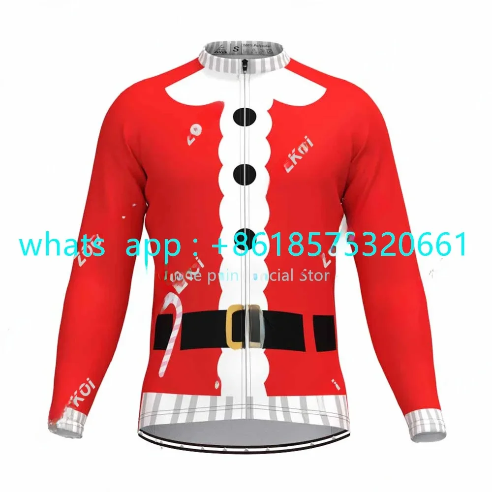 AliExpress Winter Cycling Jersey Merry Christmas New Long Sleeve Mens Bike Thermal Jacket Mtb Ropa Ciclismo Santa Gifts Cycling Equipment