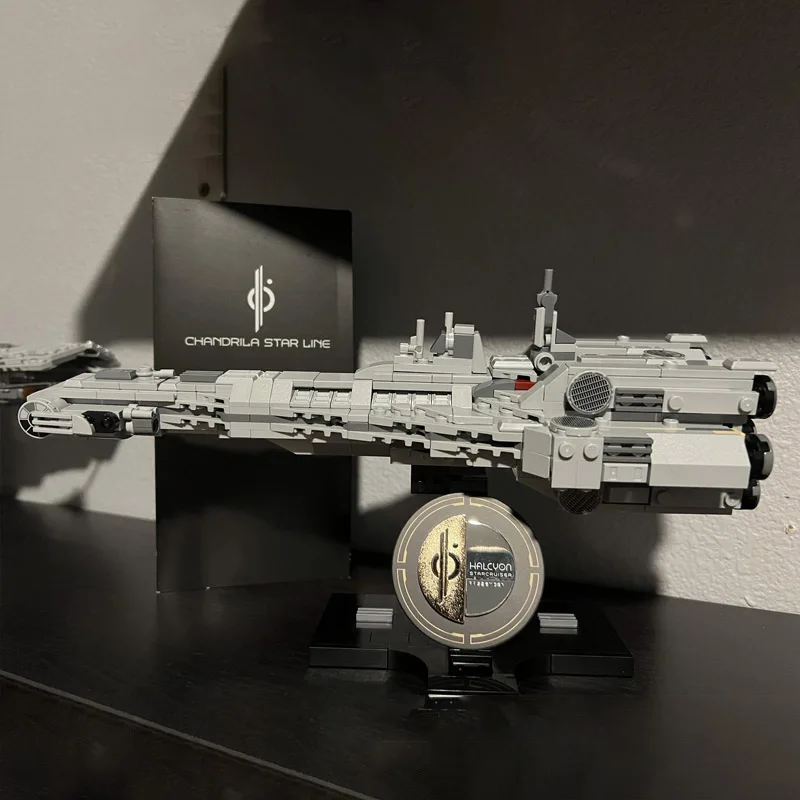 NEUE MOC Die Halcyon Starcruiser Halcyon MPO-1400 Purrgil-klasse Passagier Raumschiff Bausteine Modell DIY Weihnachten Spielzeug geschenke