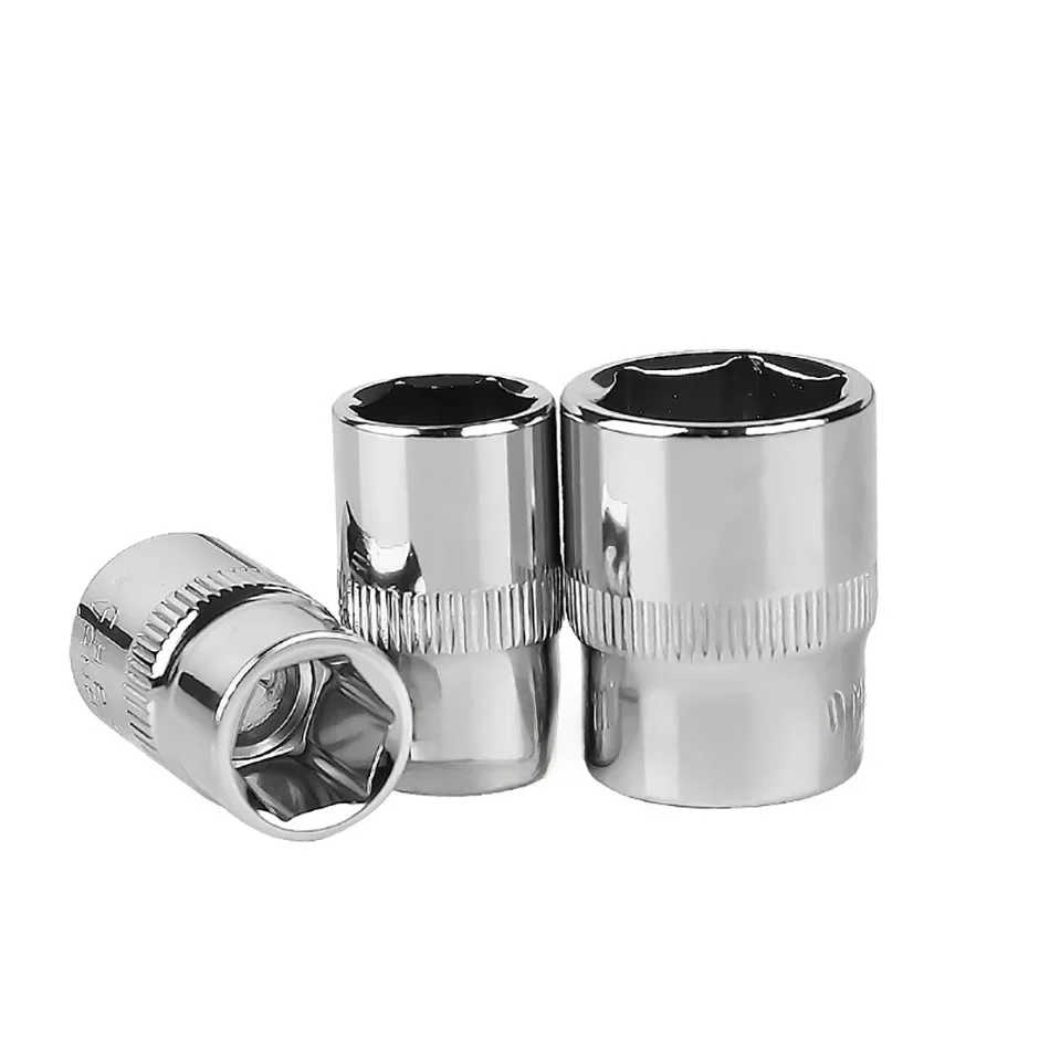 Manchon à six angles de 3/8 pouces, 7-22mm, conversion de cheveux, clé à douille hexagonale profonde, manchon de tête pour clé à cliquet, outil manuel de réparation automobile