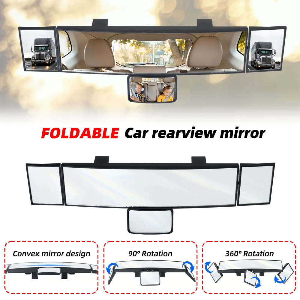 Adjustable Wide-view Rearview Mirror In The Car Wide Angle Panoramic Assisting Interior Clip On Convex Rear View Mirror For auto