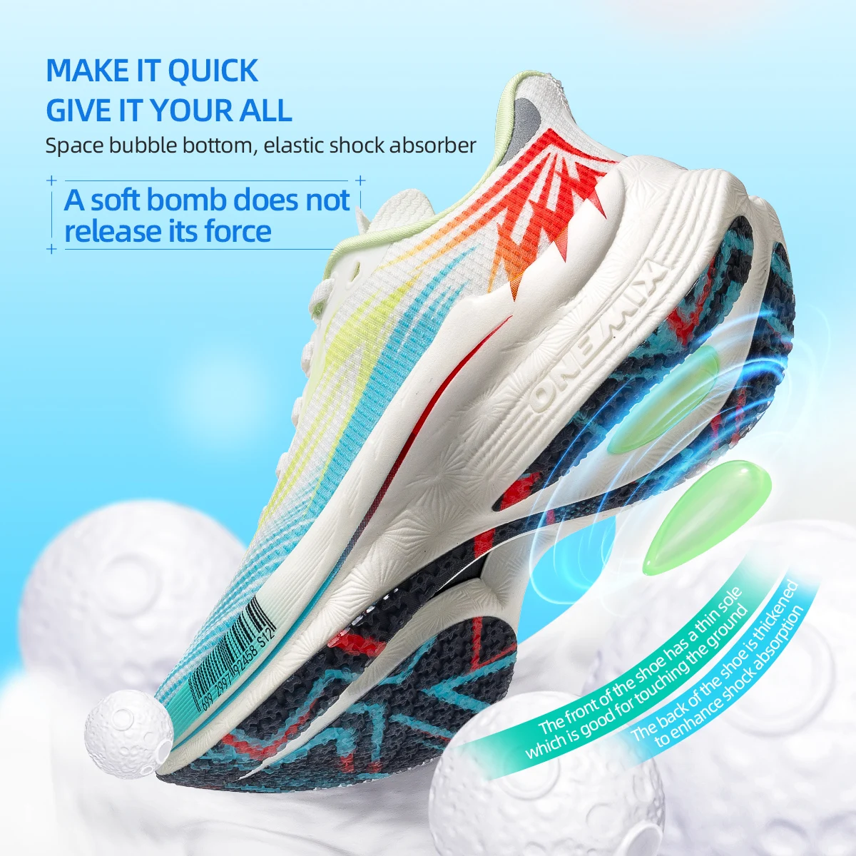 ONEMIX 2024 Professional Training Running Shoes for Men Racing Sport Shoes Breathable Women Full Sole Nylon Plate Jogging Shoes image 4
