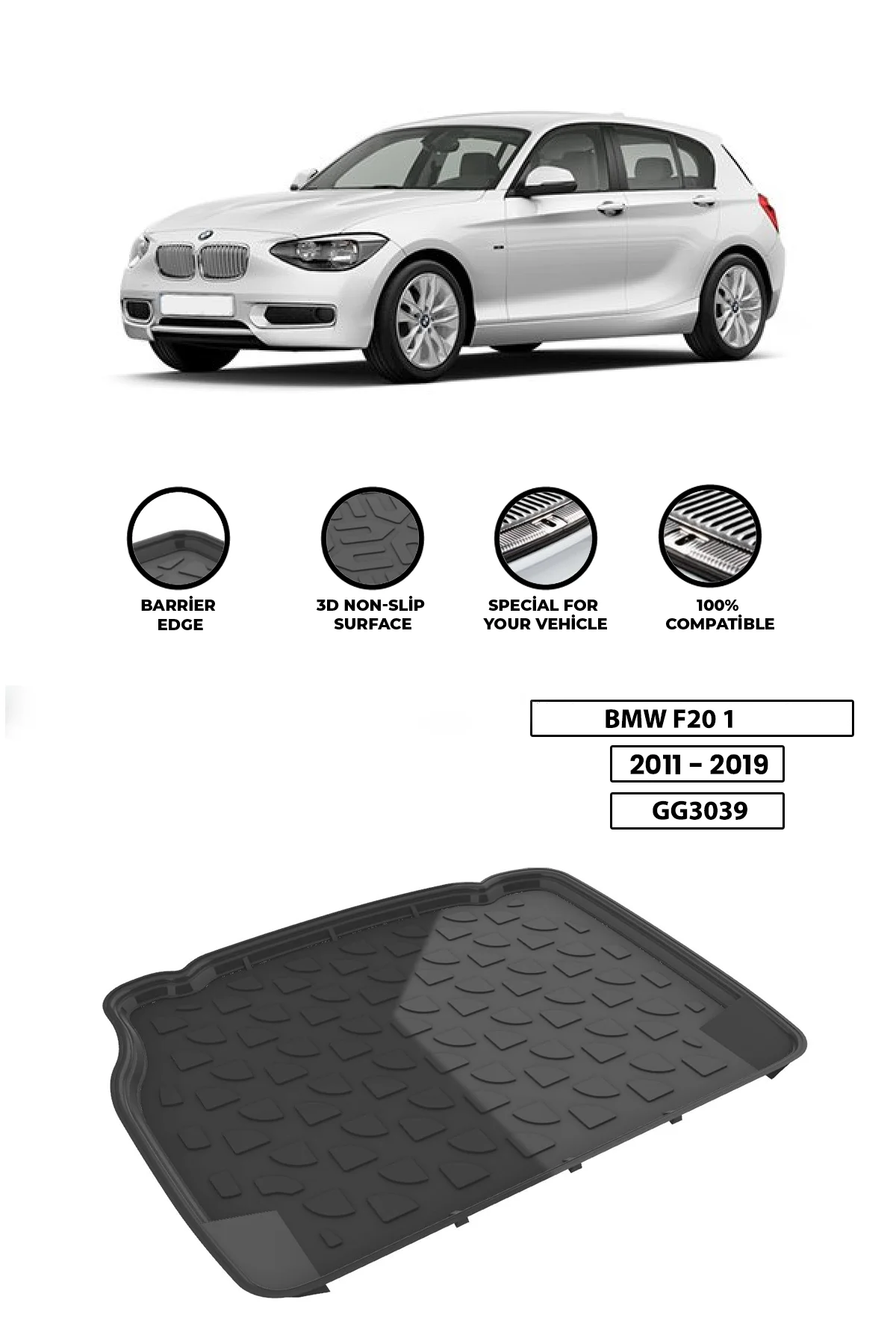 

For -BMW-F20-1-SERİ-2011-2019 luggage compartment Diffuser Extension Rear Bumper Attachment Luggage compartment