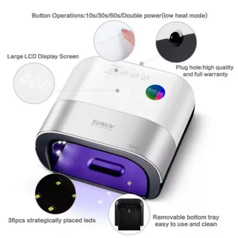 48W Sun3 UV Led-nagellamp Nageldroger Gellak Manicurelicht Smart 2.0 Timer