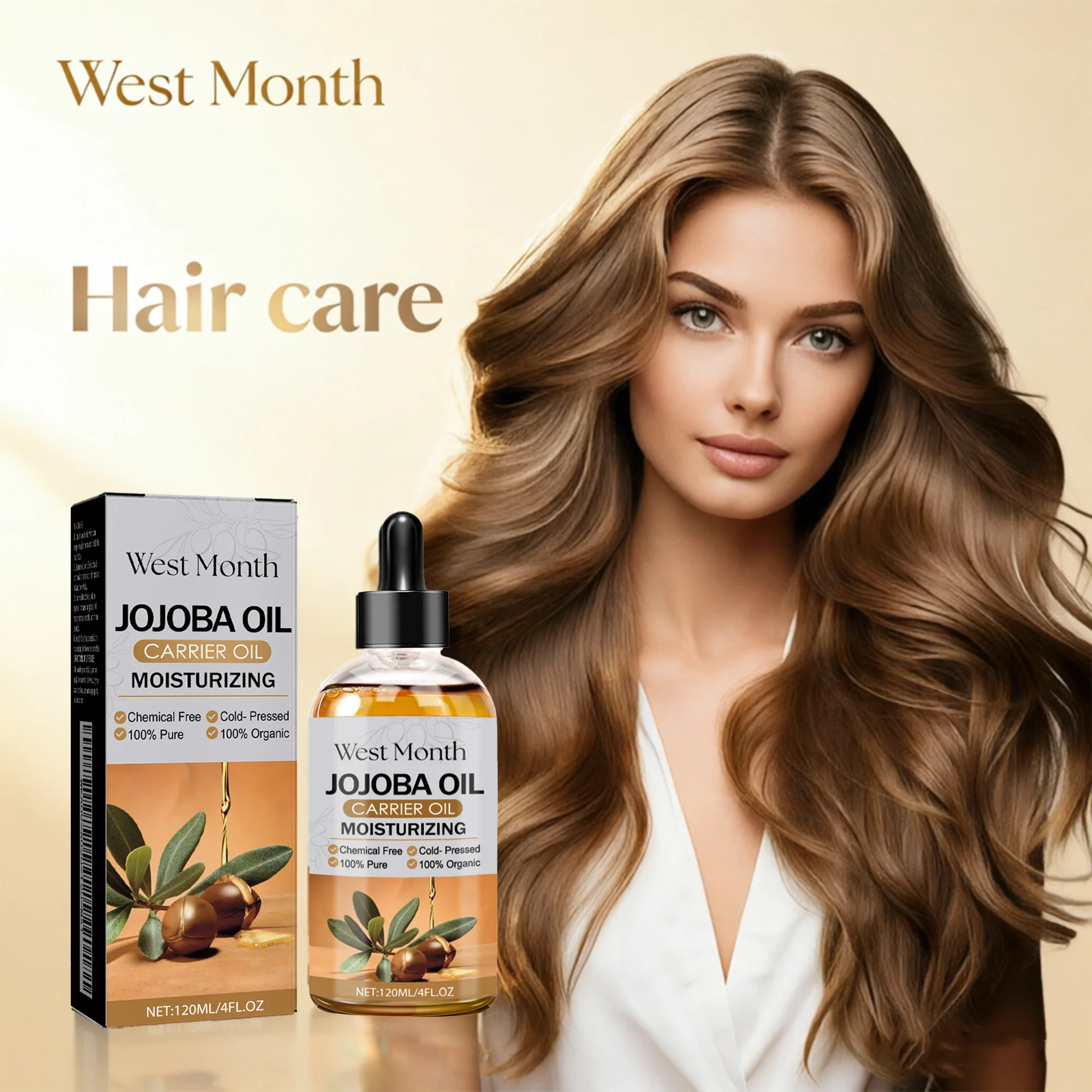 

West Month Jojoba Hair Oil Nourishing Formula Lightweight Mild Care For Dry Hair Suitable For Salon And Daily Travel