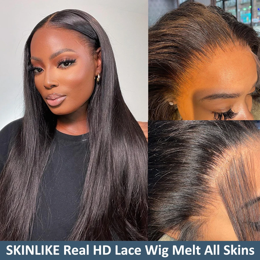 Straight 250% 13x6 HD Lace Frontal Wigs Closure Wig Brazilian Human Hair 13*4 Full HD Transaprent Lace Wig For Women Pre Plucked