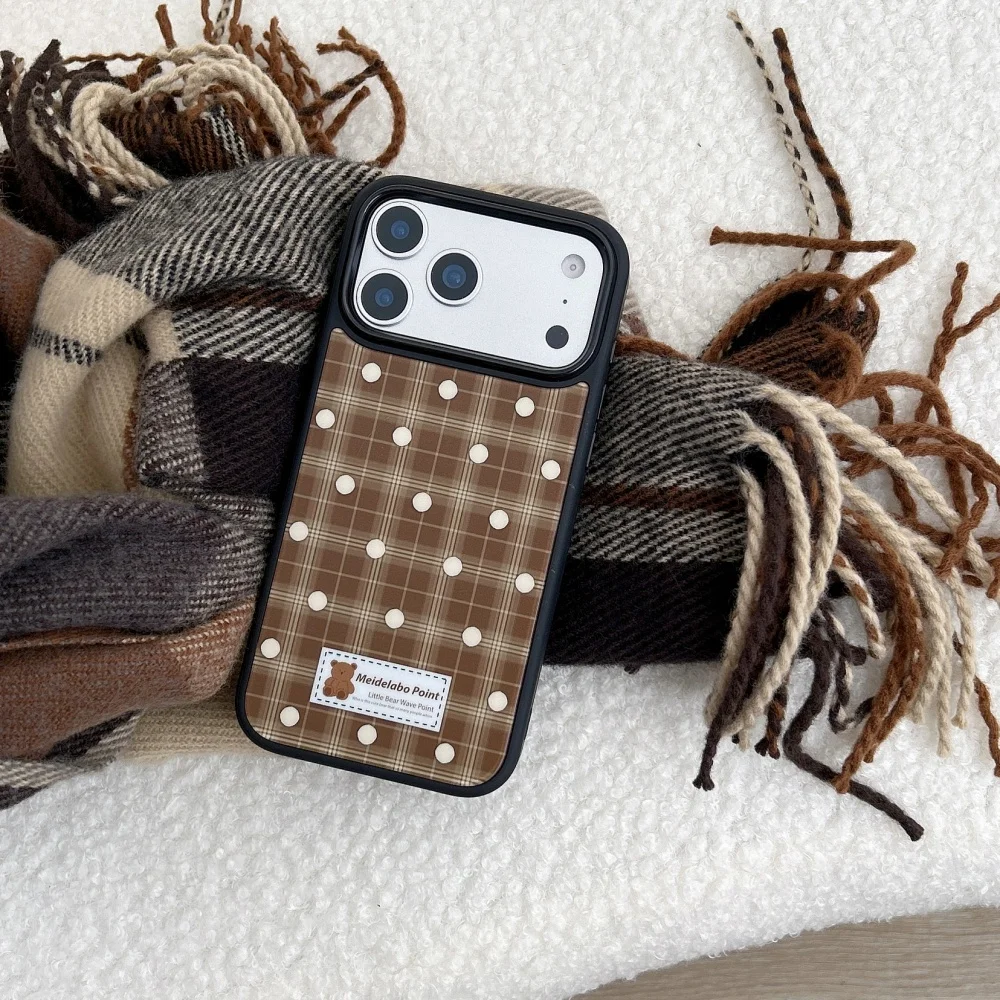 Custodia per cellulare con supporto magnetico coreano INS a pois stella adatta per iPhone 15Pro/15/16/17Pro Max custodia protettiva antiurto