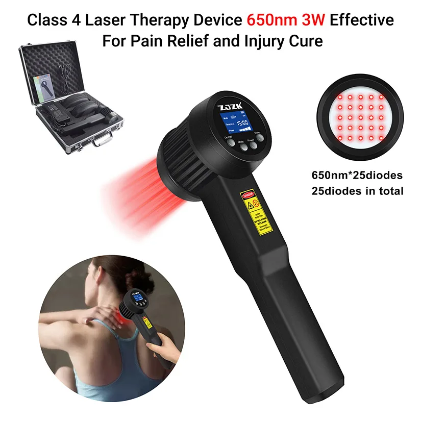 Diode Laser Therapy for Tmj Pain Relief Tissue Repair and Regeneration Anti-inflammation Continuous and Pulse Modes 3W 650nm