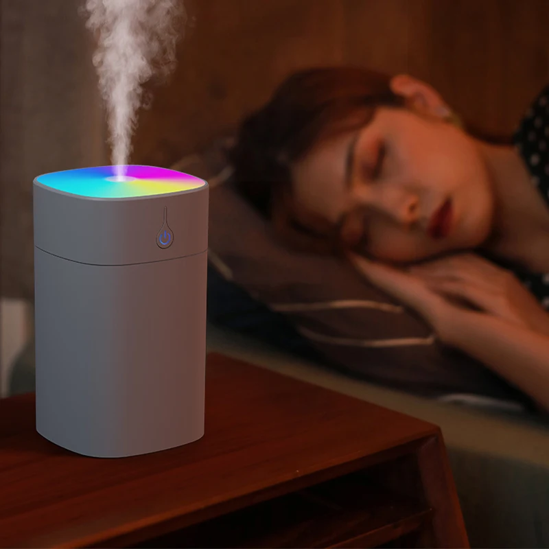 USB Mini Air Humidifier 400ml  Aroma Essential Oil Diffuser For Home Car Ultrasonic Mute Mist Maker Diffuser with LED Color Lamp