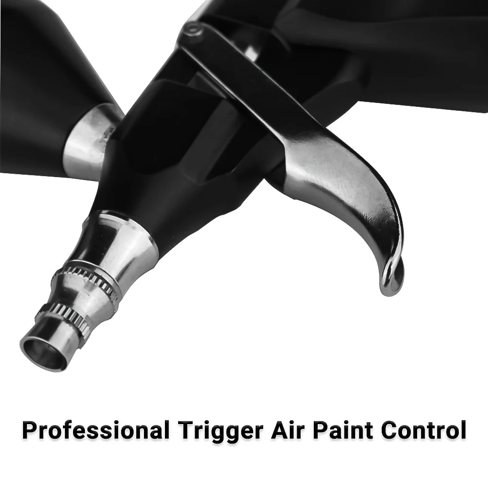 Professional Trigger Air-Paint Control Gun Pistol Airbrush for Body/Car Painting, Nail Arts, Cake Decorating, Textiles, Makeup