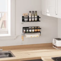 Set de 2 estantes de pared con ganchos y toallero