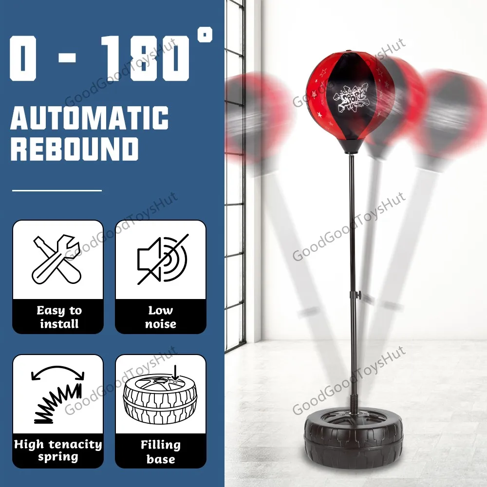 

Боксерский боксерский мяч с регулируемой подставкой, отдельно стоящий тренажер для ударов для фитнеса в помещении и на открытом воздухе