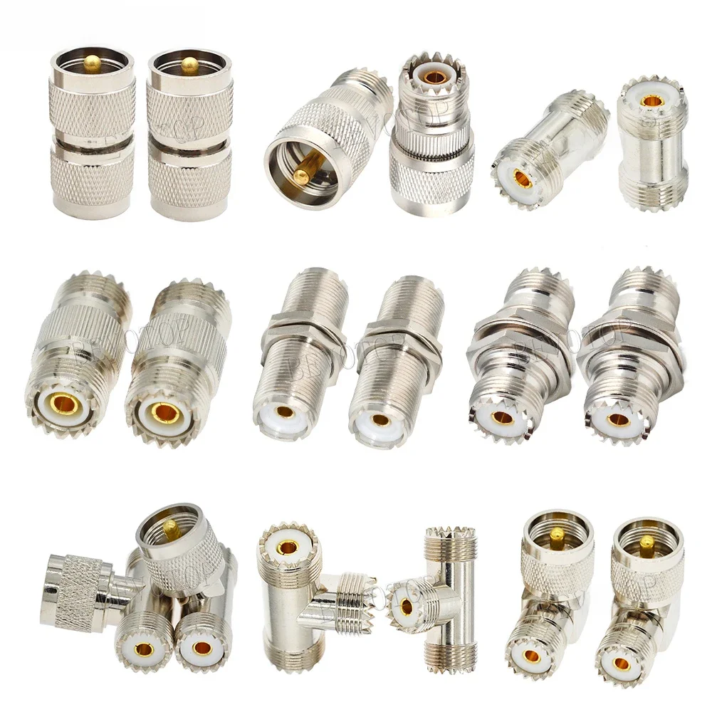 1 pièces UHF PL259 mâle à UHF SO239 femelle droit Angle droit RF adaptateur Coaxial connecteur convertisseur de Test 50 Ohm de haute qualité