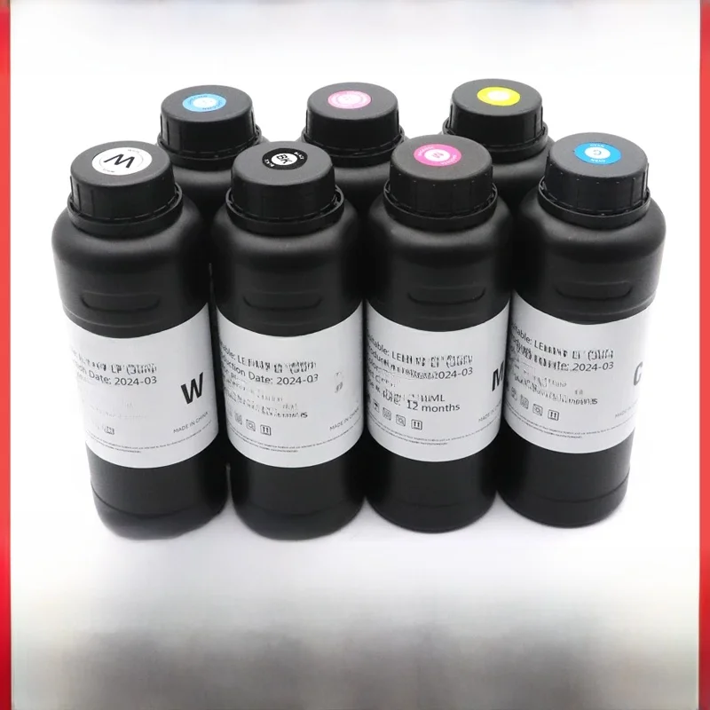DAT 500ML Tusz UV LED Kompatybilny z głowicami Epson i3200 i1600 XP600 L800 L805 L1800 TX800 1390 DX5 DX7 do drukarek UV Flatbed — 2
