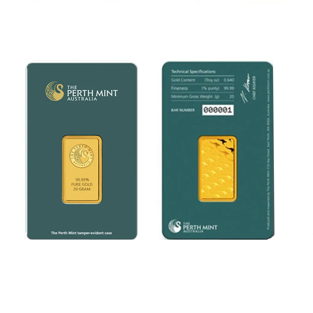 Australië Gold Bar-serie zegelverpakking met een onafhankelijk serienummer Messing kern Fake Gold Block Craft Collection Gift