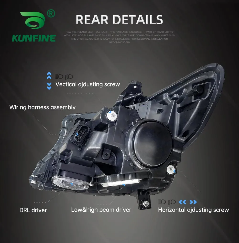 Pair of Car Styling Car Headlight Assembly For Benz V-class 2016-2022(LHD) LED Head Lamp Car Tuning Light Parts Plug And Play