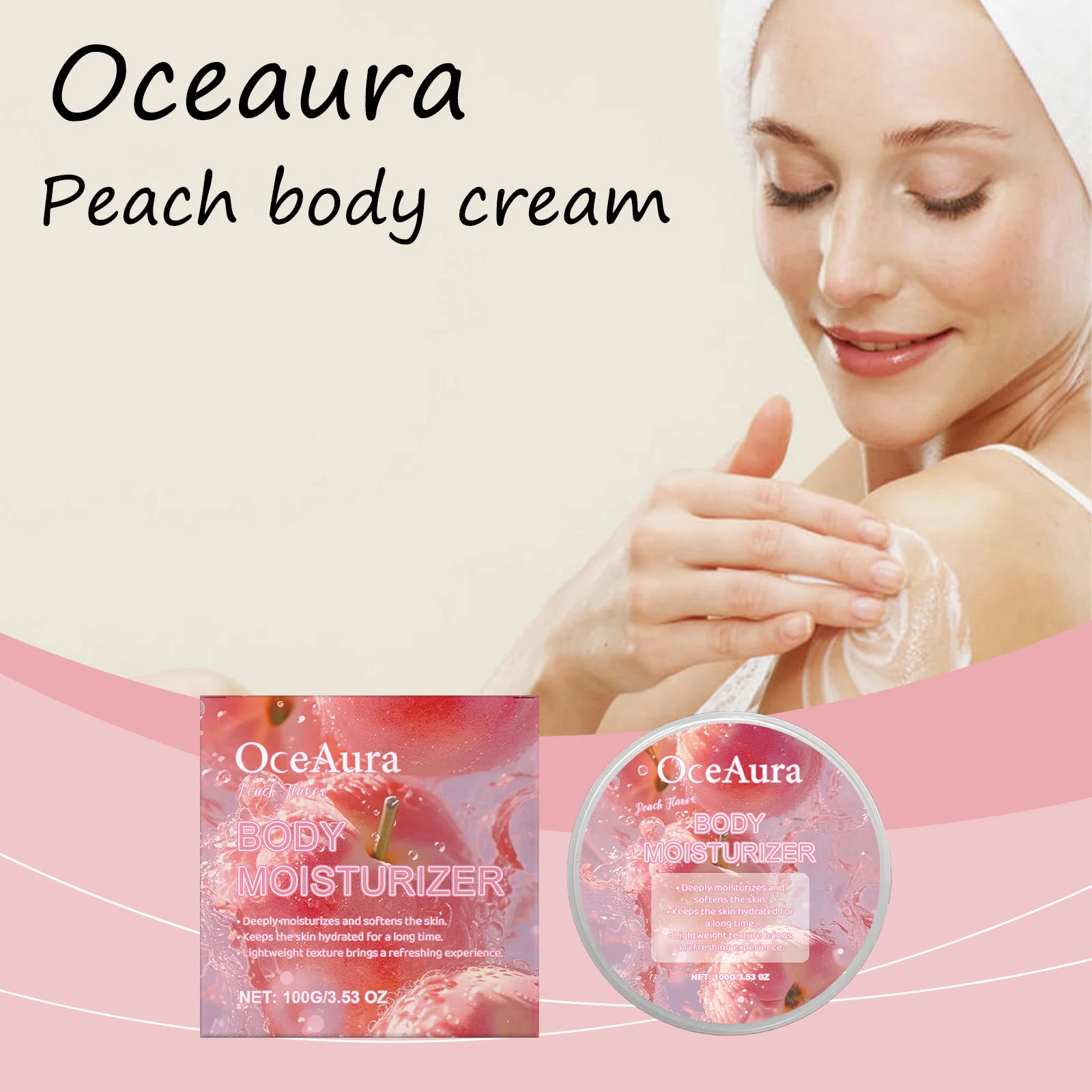 

Oceaura Peach Moisturize Body Cream Prevent Dryness Moisturizing Improve Skin Tone Non-greasy Tightening Natural Body Cream
