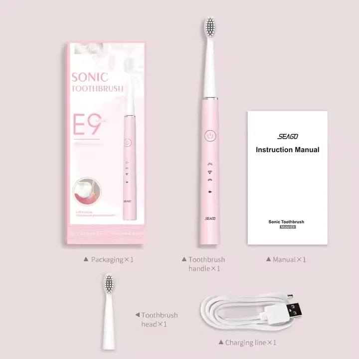 Seago SG-548 Electric Sonic Toothbrush, Factory customized 3 Modes Smart Timer IPX 7 Slim tooth brush