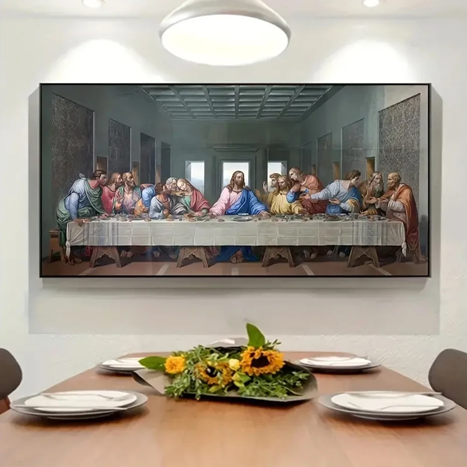 1pc berühmt das letzte Abendessen Poster Leonardo da Vincis klassische Wand kunst Leinwand Malerei drucken Bild Wohnzimmer Wohnkultur