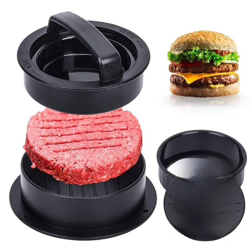 Presse à Hamburger ABS, presse à tarte à la viande, moule à hamburger farci avec doublures en papier de cuisson, outils de pâtisserie, accessoires de cuisine pour barbecue