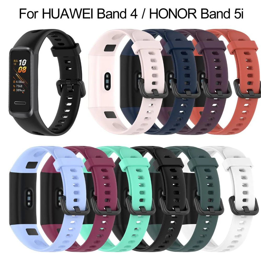 1PC For HUAWEI Band 4 ADS-B29/Honor Band 5i  ADS-B19 Soft Sports Silicone Strap Replacement Watch Band Buckle Wrist Strap