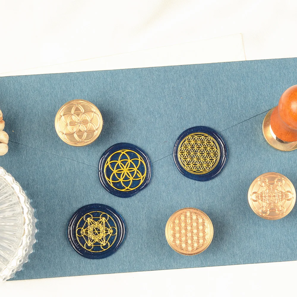 Sacred Geometry Wax Seal Stamp, Flower of Life Copper Replacement, for Wedding Invitation, Cards, Letters, Gift Wrapping