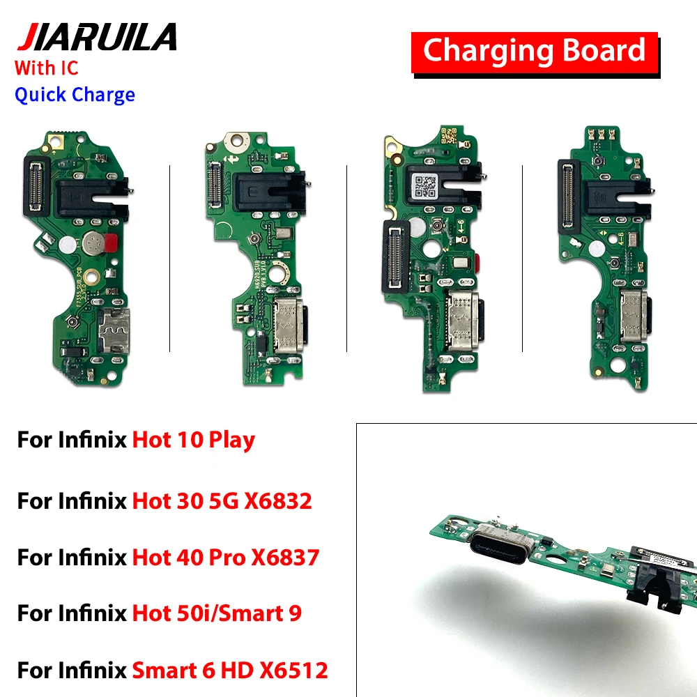 

USB-порт для зарядки, док-станция, зарядная плата, гибкий кабель для Infnix Hot 10 Play/Hot 12i/Hot 20/Hot 30 5G X6832/Hot 40 Pro X6837