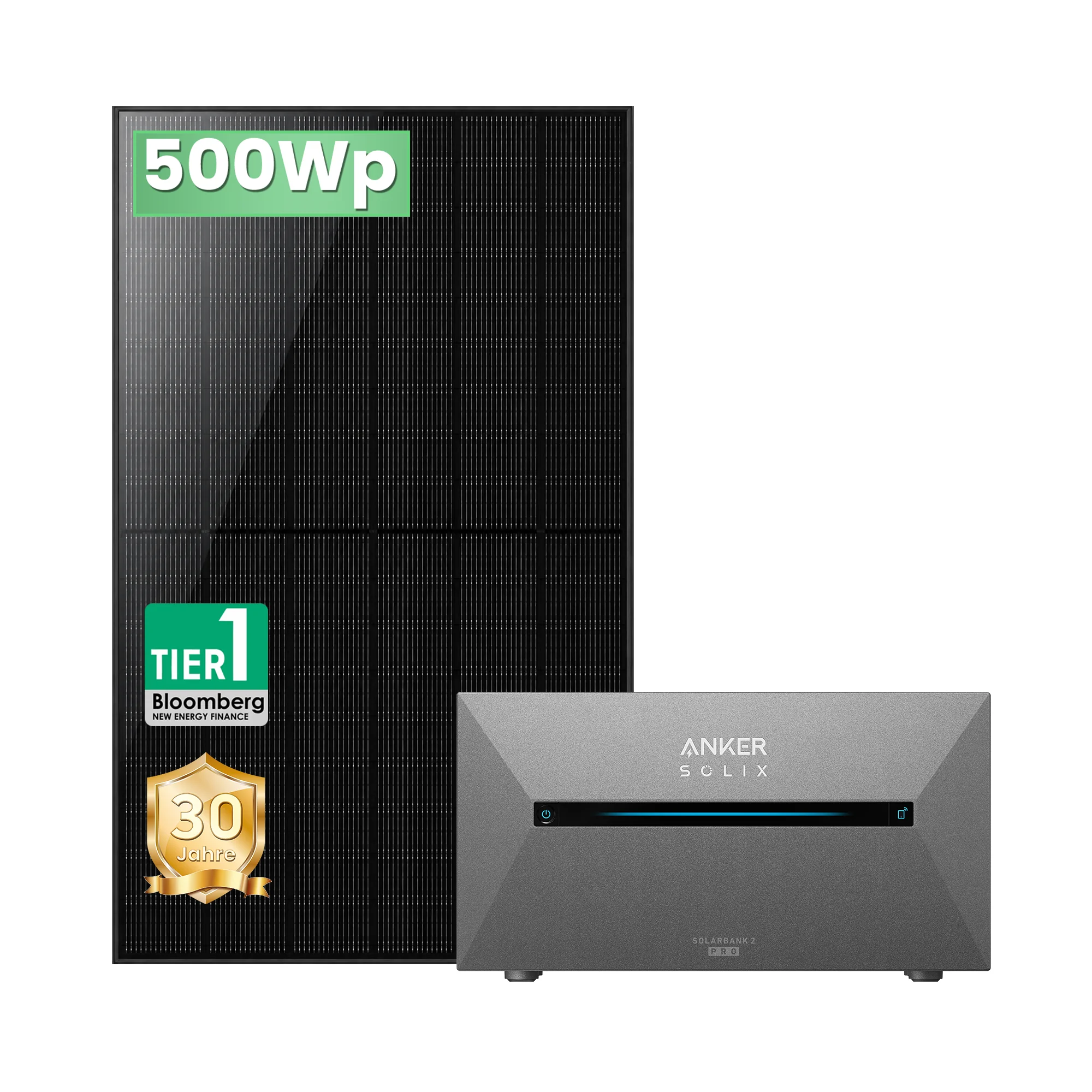 Anker SOLIX Solarbank 2E1600 PRO solar storage balcony power plans + solar panel 1x500W solar modules