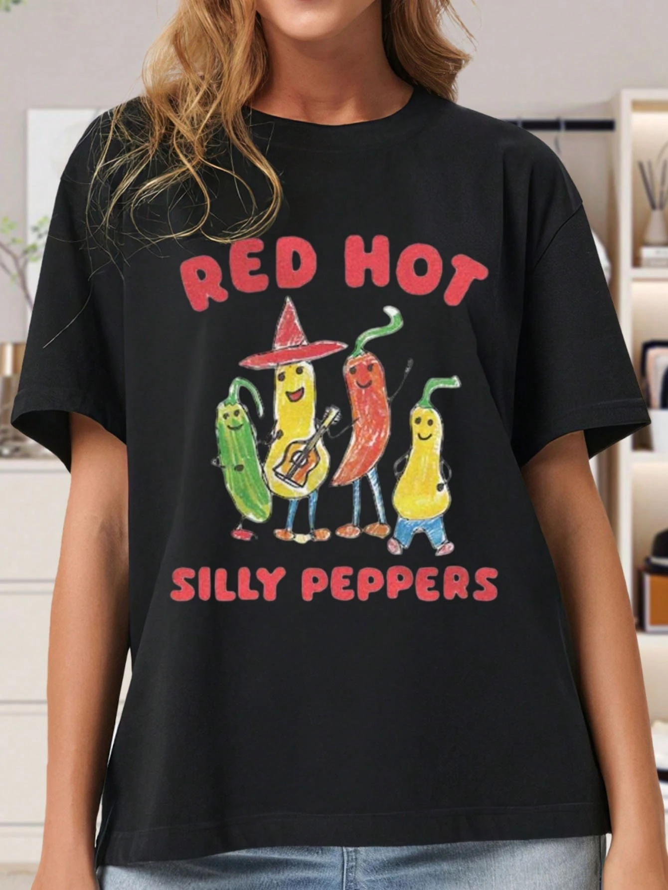 Funny Silly Peppers T-Shirt, Unisex Graphic Cotton T Shirt For Men Women