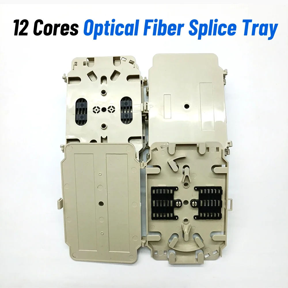 

12 Cores Optical Fiber Splice Tray FTTH Fusion Tray with Cover used in Fiber Closure Distribution Box Wholesale